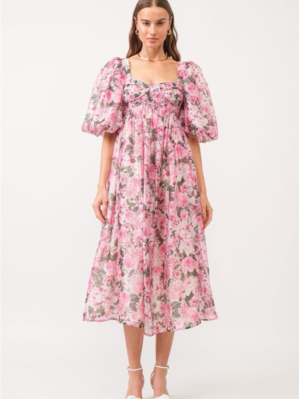 Sofie the Label One Loved Babe smocked corset floral dress cocktail semi-formal